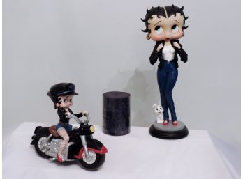 Mini Collectible Betty Boop Biker, Betty Boop Biker Figurine With Candle