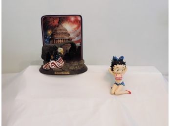 Patriotic Betty Boop And Eagle Collectible Figurines