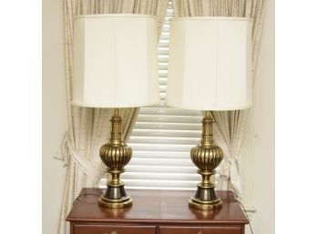 2 Majestic Brass 35' Table Lamps