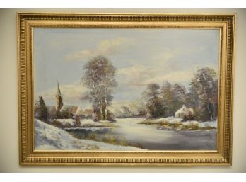 Winter Stream Oil On Canvas 42'x30'