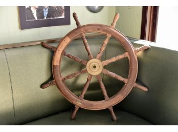 Old Rustic 38' Wooden Ships Wheel