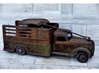 Antique Pressed Steel Ride On Truck With Great Patina