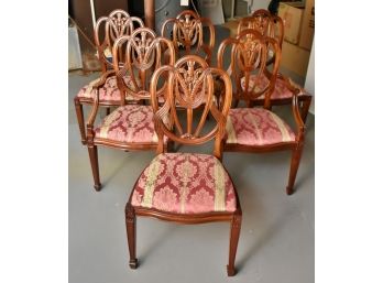 6 Matching Mahogany Dining Room Chairs Including 2 Arm Chairs