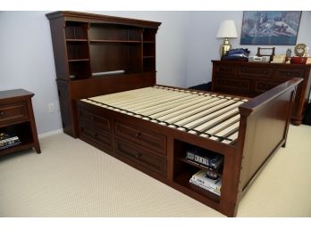 Wonderful Full Size Captains Bed With Bookcase