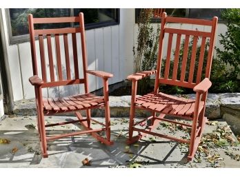 2 Redwood Porch Rocking Chairs - Set 1