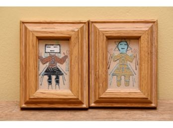 Pair Of Native American Art 3.5'x4.5'