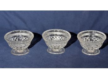 Trio Of Footed Crystal Bowls