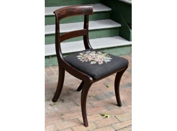 Tapestry Seat Mahogany Chair