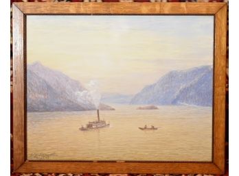 Steamboat Picture With Tiger Oak Frame 15'x12'