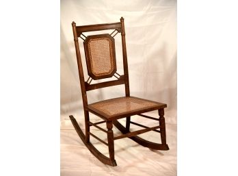 Walnut And Cane Seat Rocking Chair