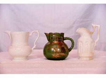 3 Vintage Porcelain Creamers Pitchers