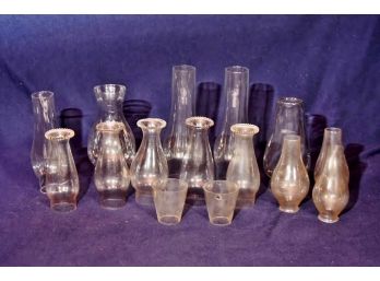 Assortment Of Vintage Glass Chimney Assorted Sizes