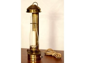 Vintage Brass Sconce Hurricane Lamp