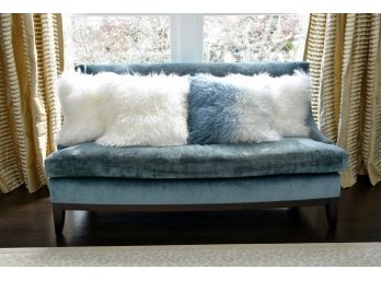 Barbara Barry For Baker Furniture Love Seat With Mon Chateau Tibetan Fur Pillow