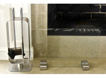 Blomus Fireplace Tools And Glass Screen