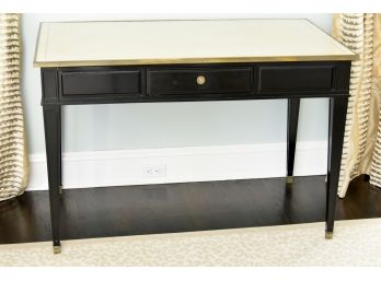 Leather Top Writers Desk With Brass Tipped Feet 14.5'x27.5'x31'