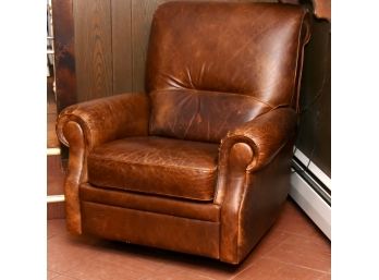 Distressed Brown Leather Recliner