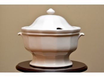 White Ceramic Covered Soup Tureen