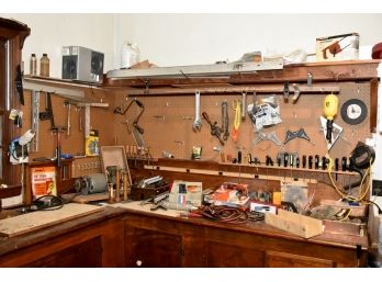 Work Bench Full Of Tools And More.....