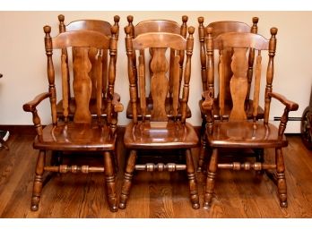 Gorgeous Set Of 6 Pine Dining Room Chairs
