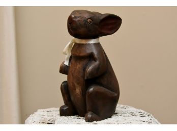 Hand Carved Wooden Rabbit