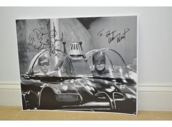 Adam West And Burt Ward Signed Batman And Robin Photograph