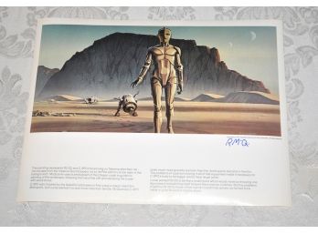 Star Wars Concept Art R2-D2 And C-3PO Arriving On Tatooine Signed By Artist  Ralph McQuarrie