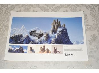 Star Wars Vader's Castle Concept Art Signed By Artist Paul Bateman
