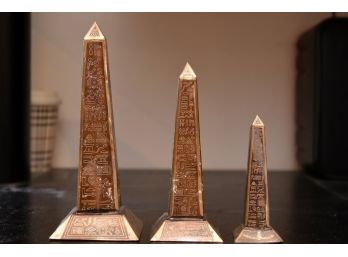 Egyptian Obelisk Embossed Statues