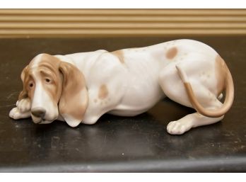 Porcelain Hound Dog Figurine