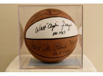 Signed Walt Frazier And Earl Monroe Basketball With COA