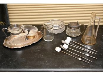 Sterling Spoons And Silverplate Glassware