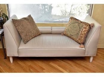 Modern Settee Bench With Throw Pillows 63 X 25 X 32