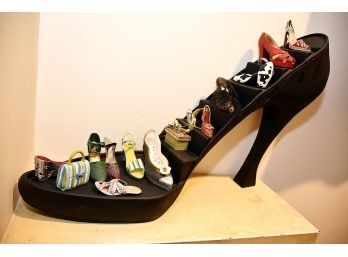Beautifully Decorated Shoe Display With Mini Shoes