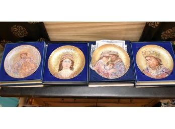 Set Of 4 Edna Hibel Collector Plates W/COA And Original Boxes