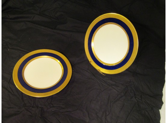 Pair Of Spode Copeland Gold Rim Plates