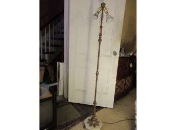 Antique Claw Foot Brass And Marble Base Floor Lamp