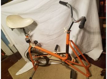 Vintage Orange Exercise Bicycle- Tested And Working