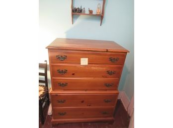 Vintage Pine Chest Of Drawers 37x18x47 Includes Pine Bed Frame