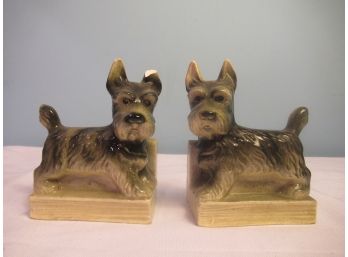 Scottish Terrier Antique Porcelain Bookends S.J. Gladhill And Company