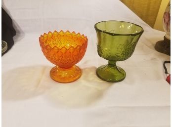Vintage Colored Glass Challes Cups