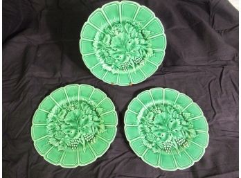 Trio Of Emerald Green French Plates