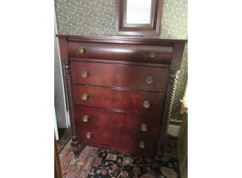 Antique Scroll Side Mahogany Chest Of Drawers