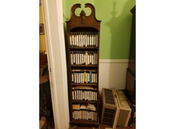 Queen Ann Style Mahogany Book Shelf With VHS Tapes