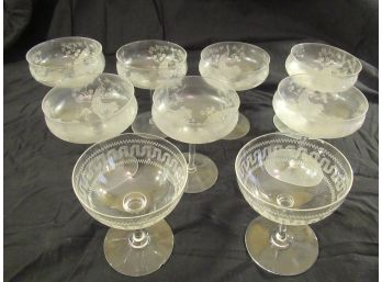 Set Of 9 Champagne Glasses