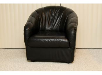 Leather Barrel Chair