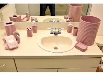 Pink Bathroom Accessory Set