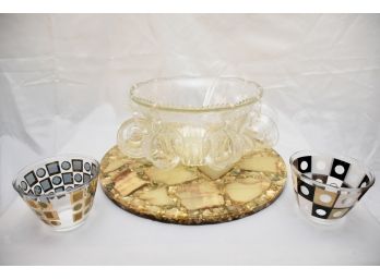 Vintage Punch Bowl With Cups