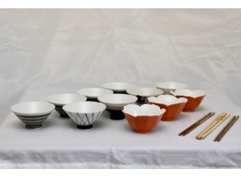 Collection Of Porcelain Japanese Serving Bowls