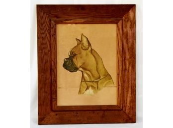 19x23 Wood Framed 'Boxer' Dog